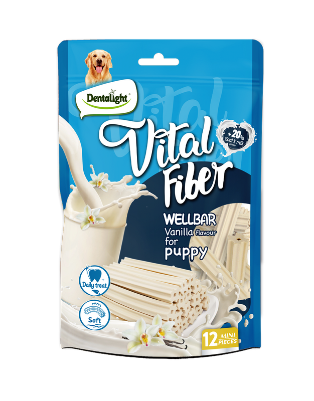 3" Vital Fiber Wellbar×12pcs 80g with 20% goat's milk powder, Vanilla flavour 