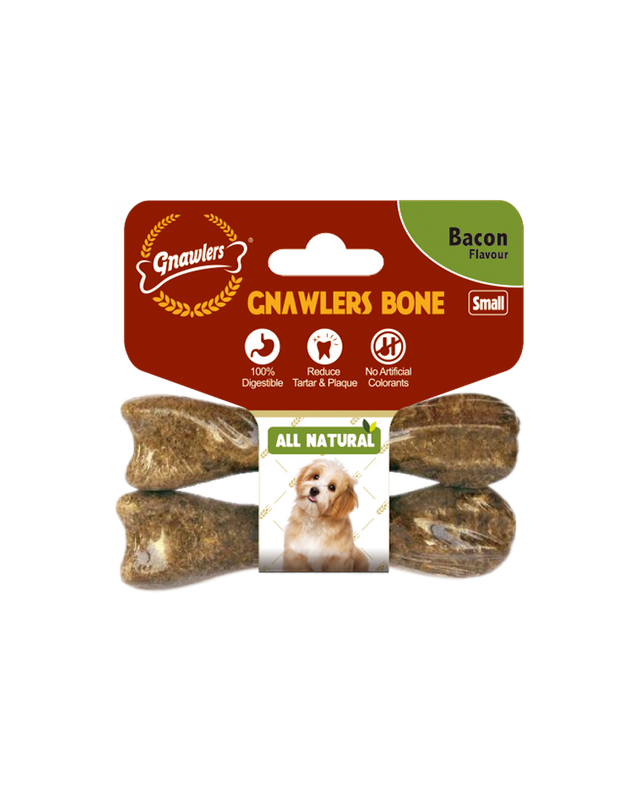 3"Gnawlers Bone Bacon Flavour 2pcs/card