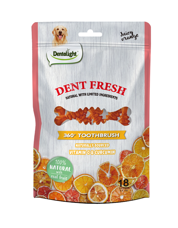 3" Dent Fresh 360° Toothbrush Juicy orange×18pcs 150g
