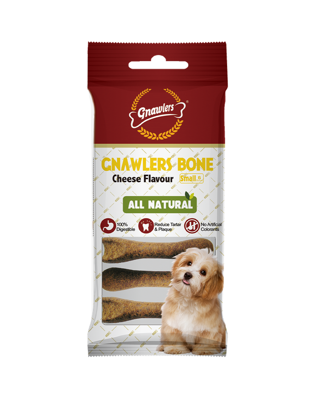 3"Gnawlers Bone Cheese Flavour 6pcs/bag